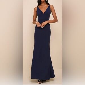 Lulu's Melora Navy Blue Sleeveless Maxi Dress